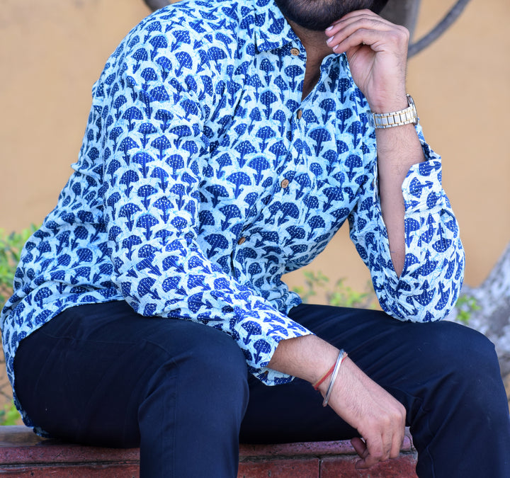 VJR Katha Floral Patterned Full Sleeves Shirt
