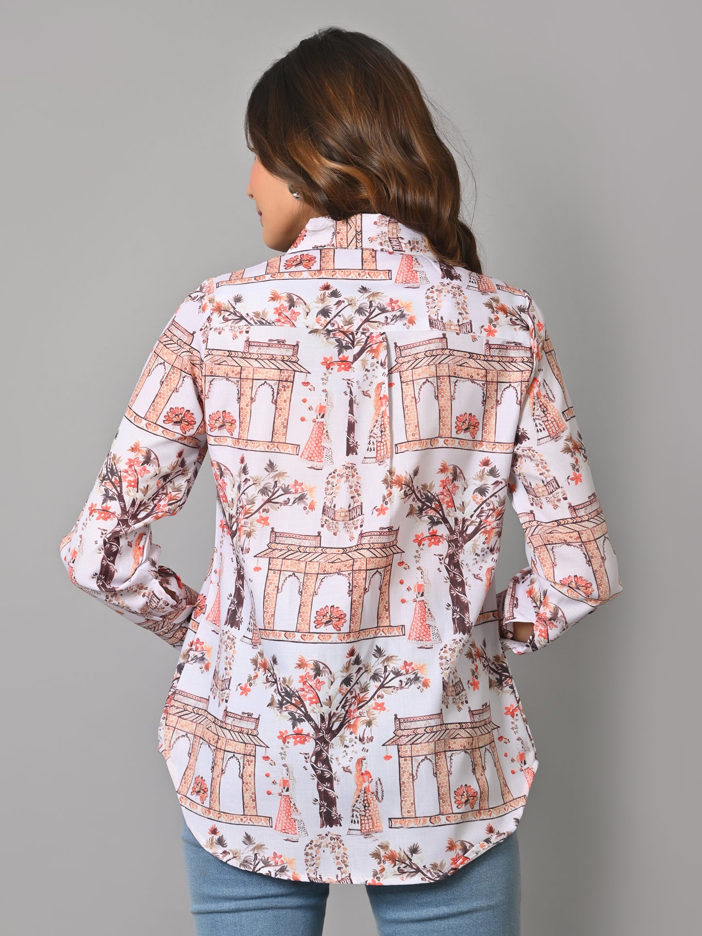 VJR Women Architectural Bloom Printed Shirt