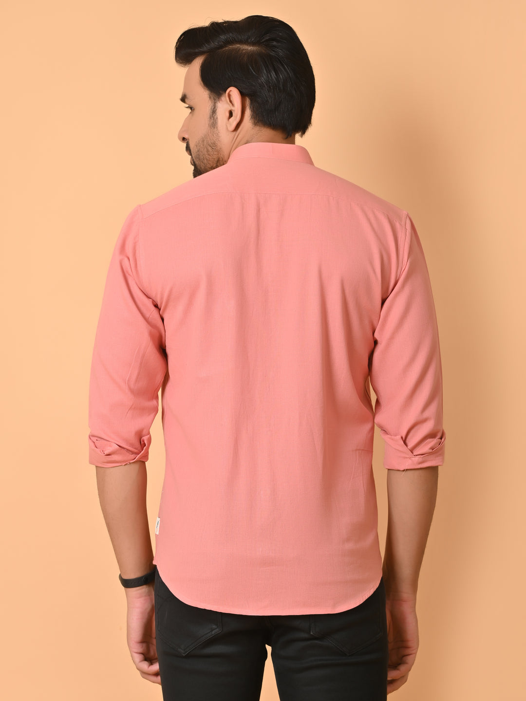 VJR Peach Color Solid Shirt