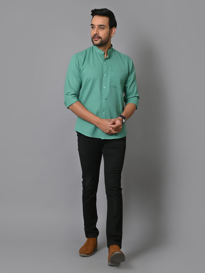 VJR Pearl Green Solid Shirt