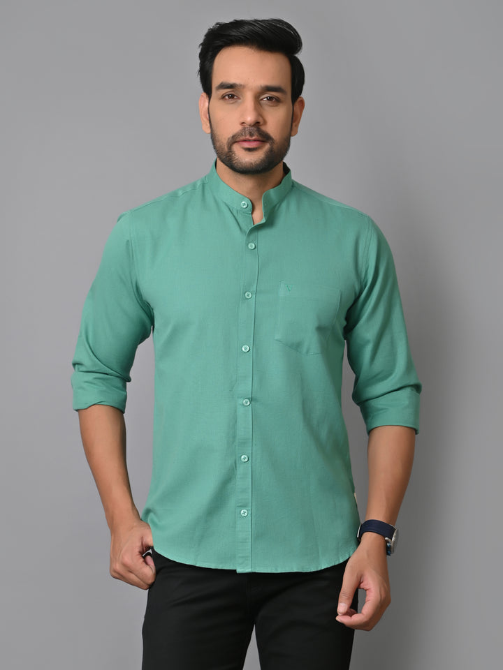 VJR Pearl Green Solid Shirt