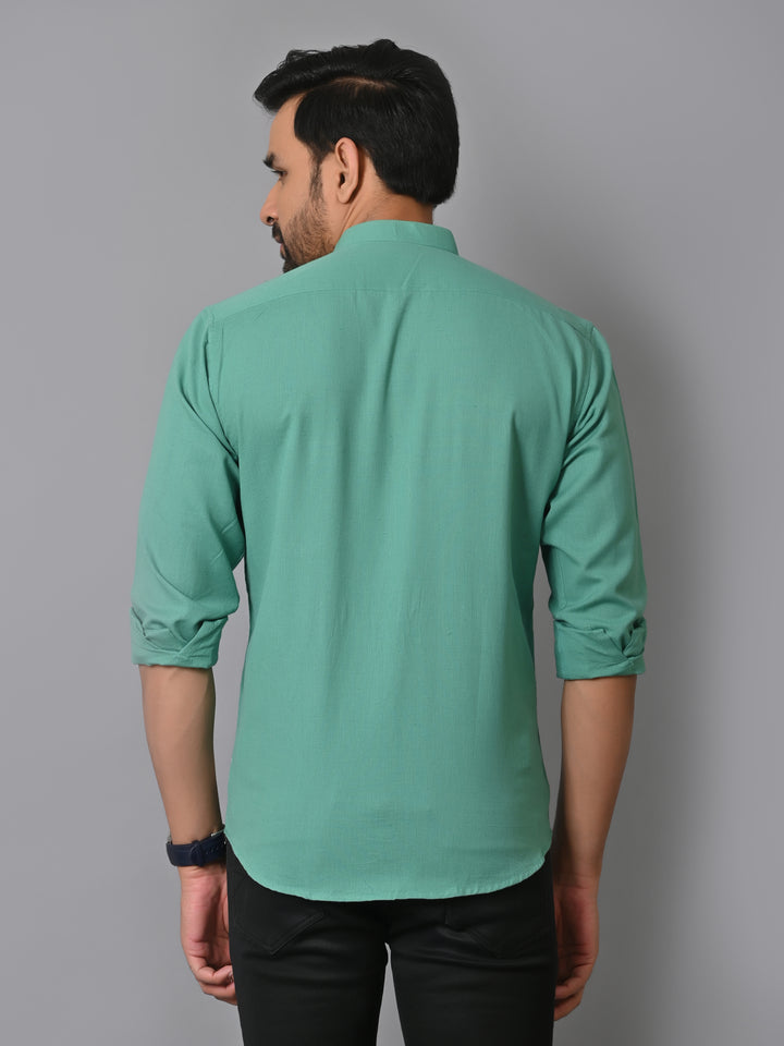 VJR Pearl Green Solid Shirt