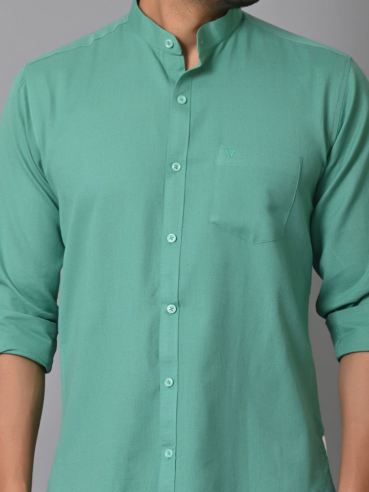 VJR Pearl Green Solid Shirt