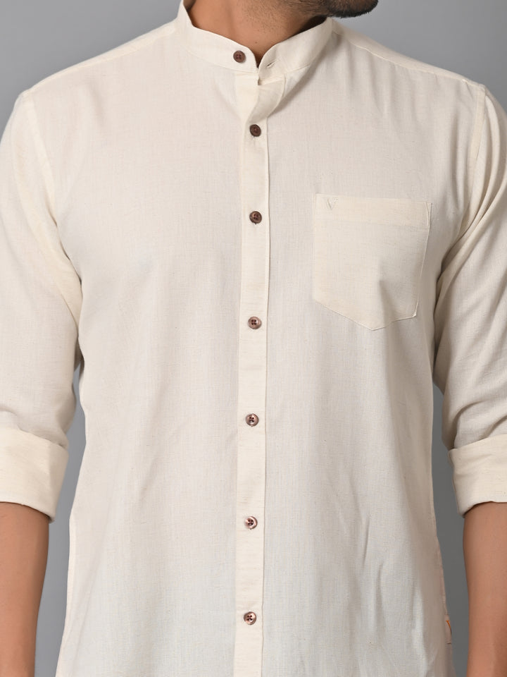 VJR Creamy white Solid Shirt