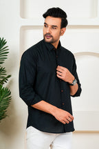 Men’s Premium Solid Black Full Sleeve Shirt