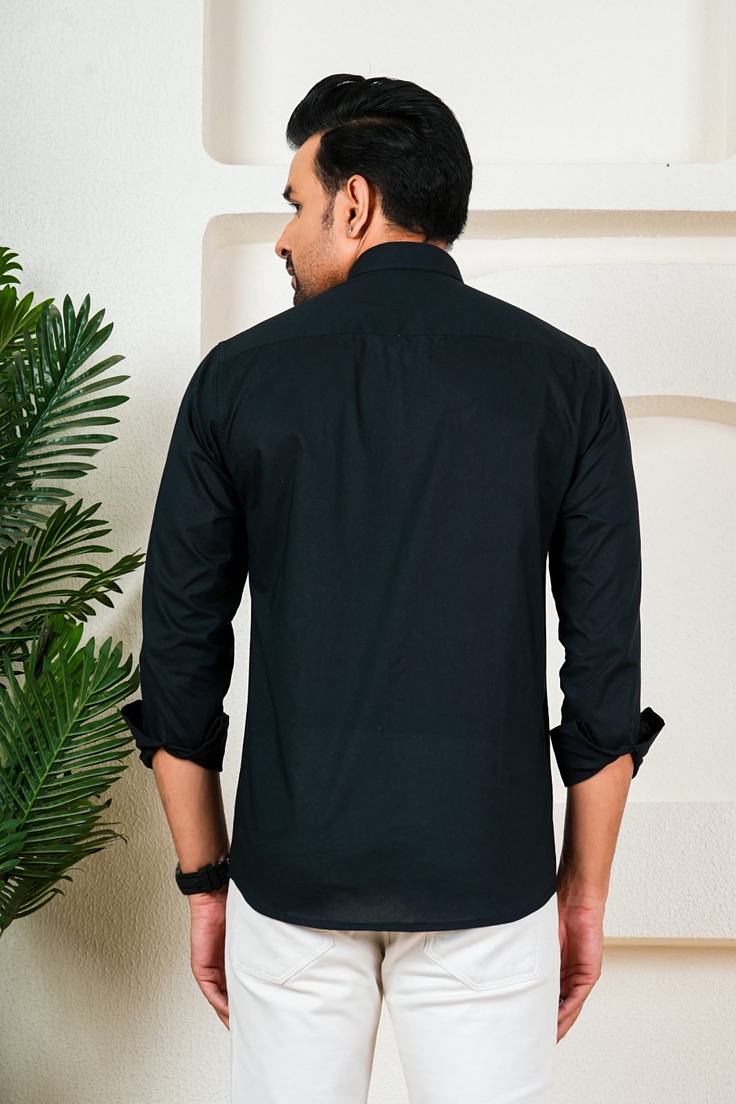 Men’s Premium Solid Black Full Sleeve Shirt