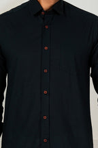 Men’s Premium Solid Black Full Sleeve Shirt