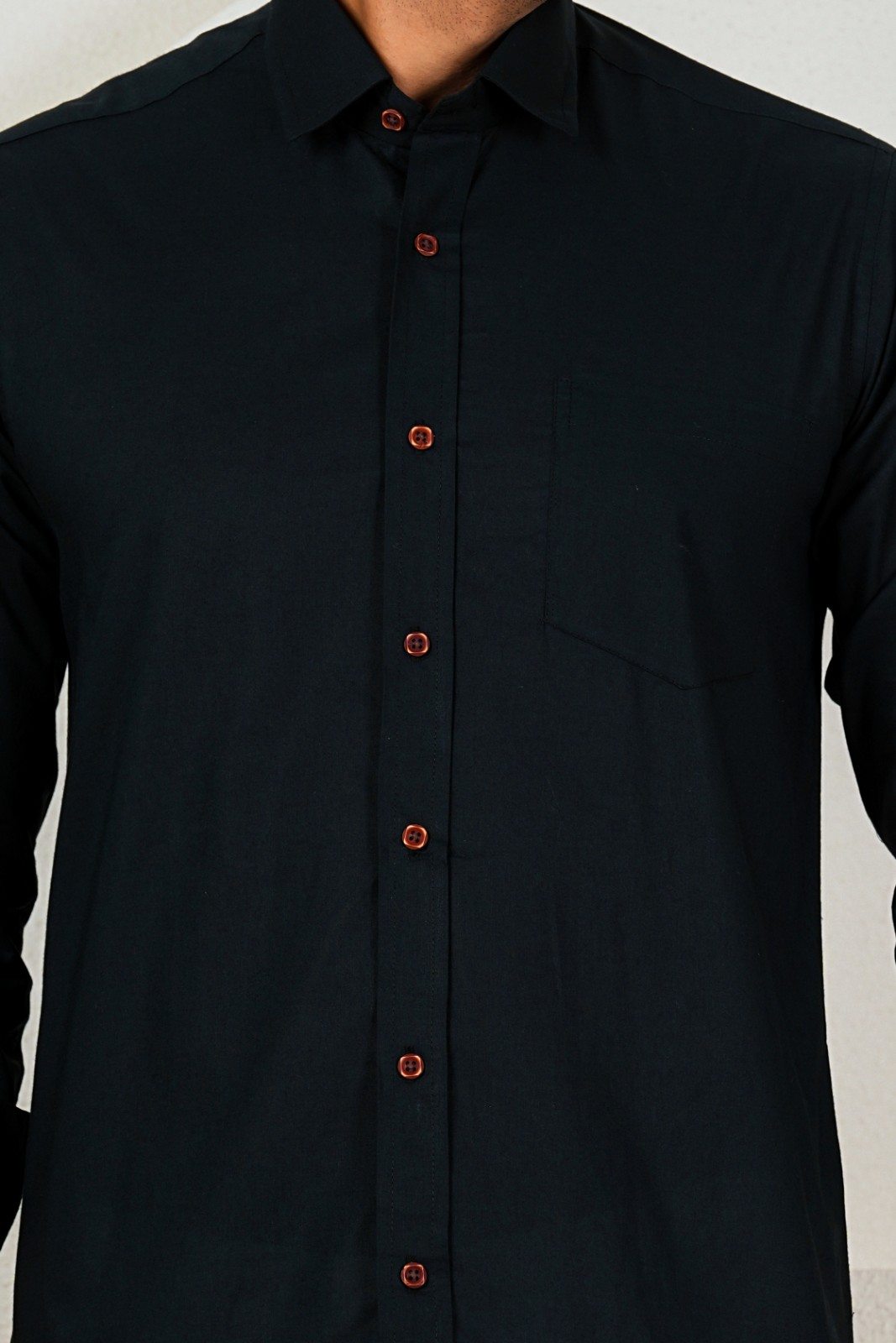 Men’s Premium Solid Black Full Sleeve Shirt