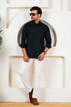 Men’s Premium Solid Black Full Sleeve Shirt