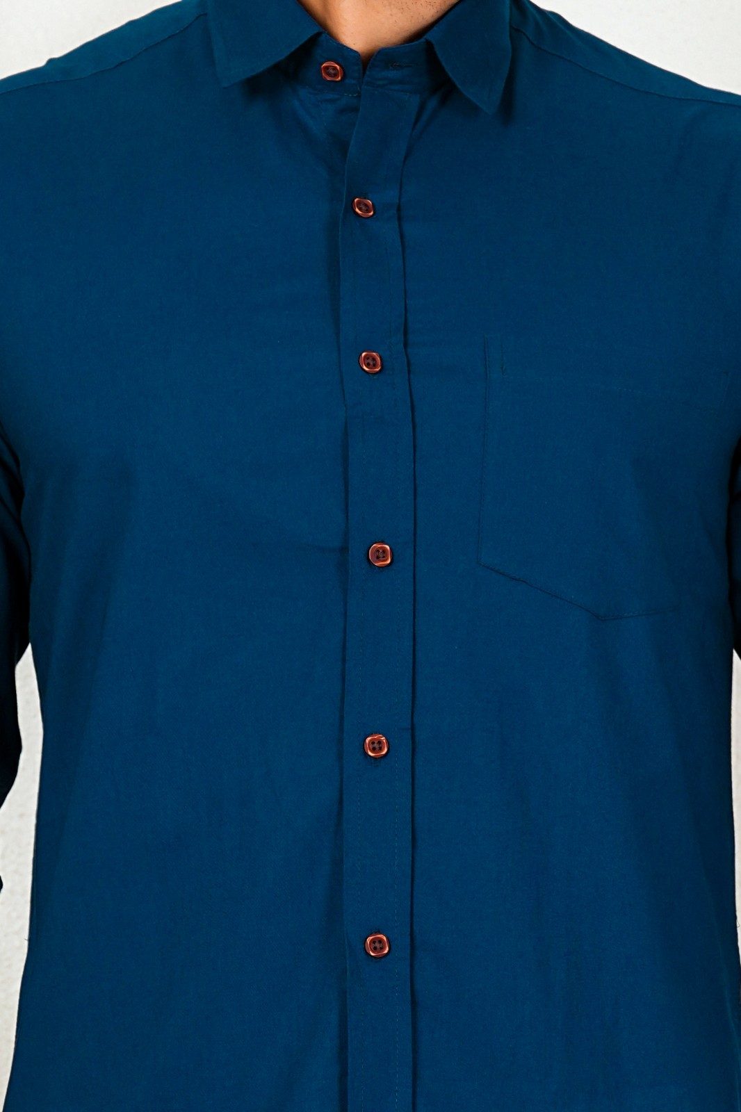Men’s Premium Solid Teal Blue Full Sleeve Shirt