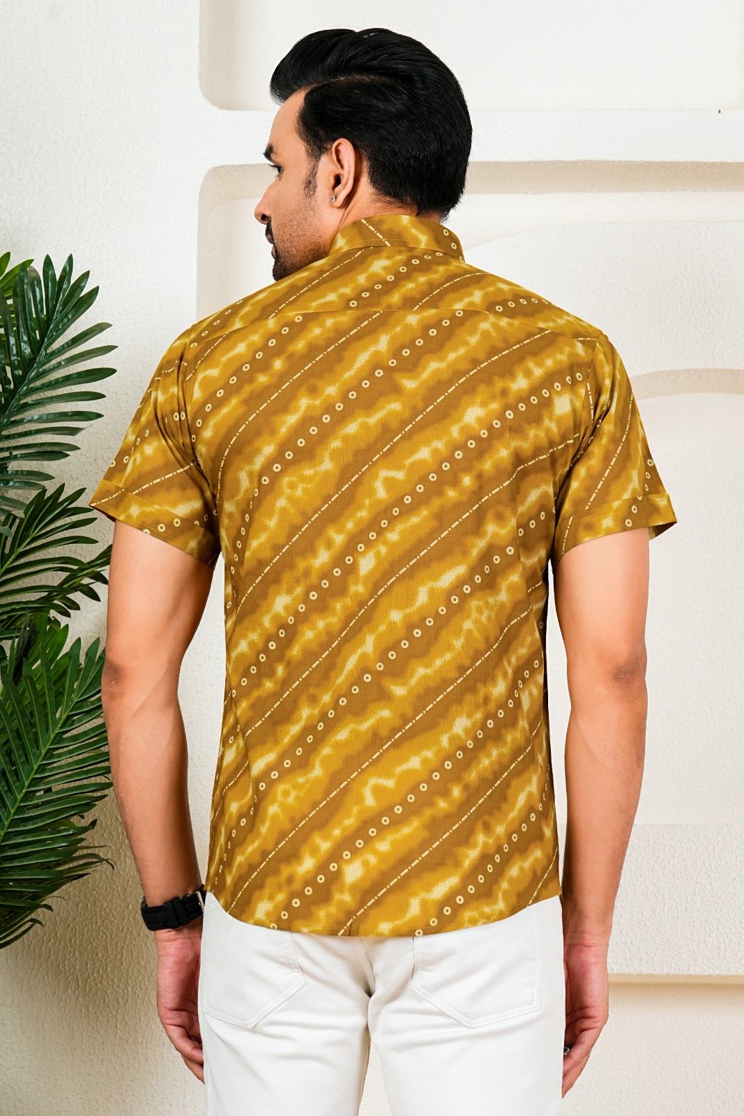 Mustard/Olive Bandhani Shirt