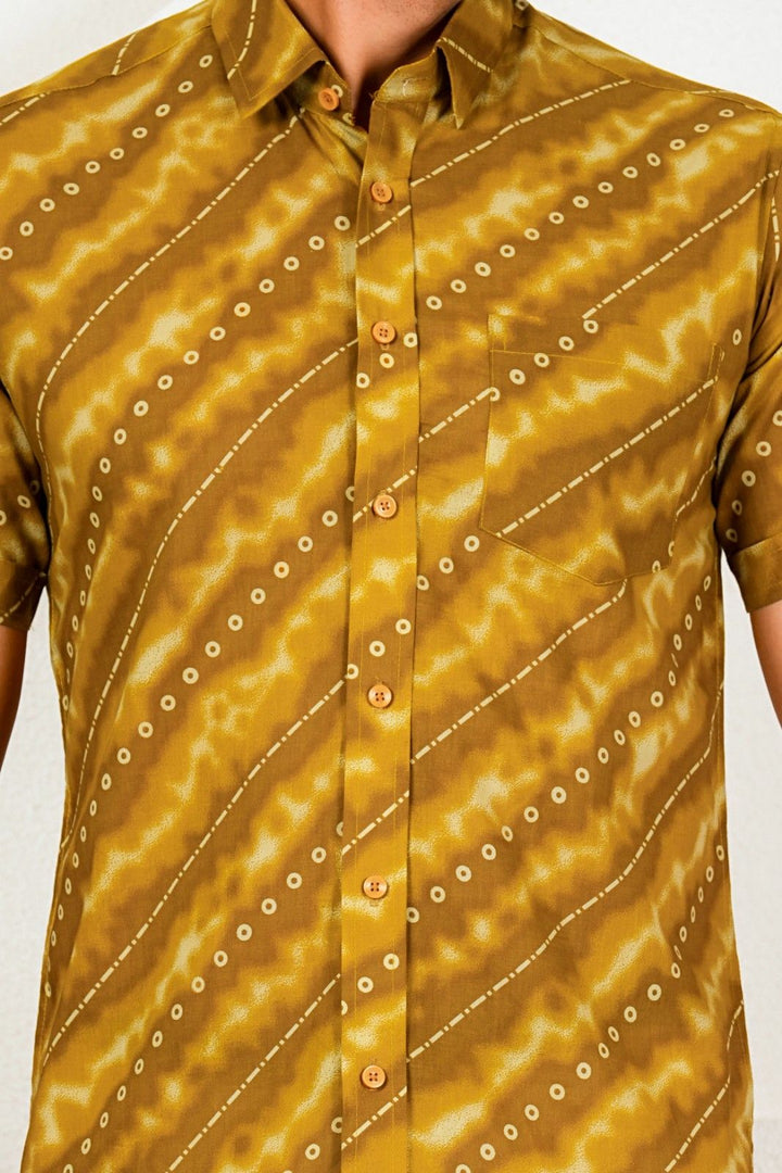 Mustard/Olive Bandhani Shirt