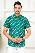 Teal Green Bandhani Shirt