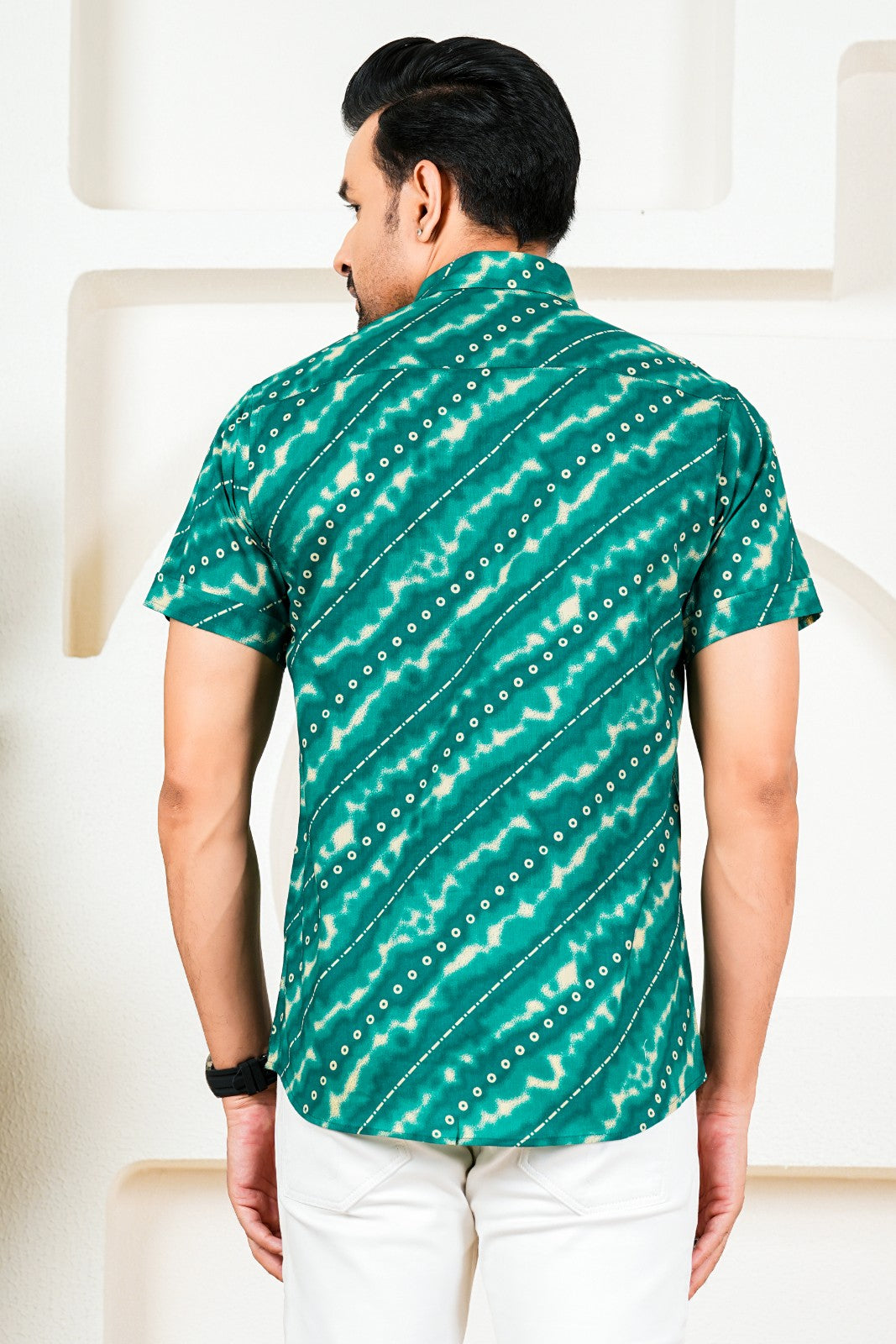 Teal Green Bandhani Shirt