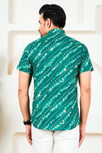 Teal Green Bandhani Shirt