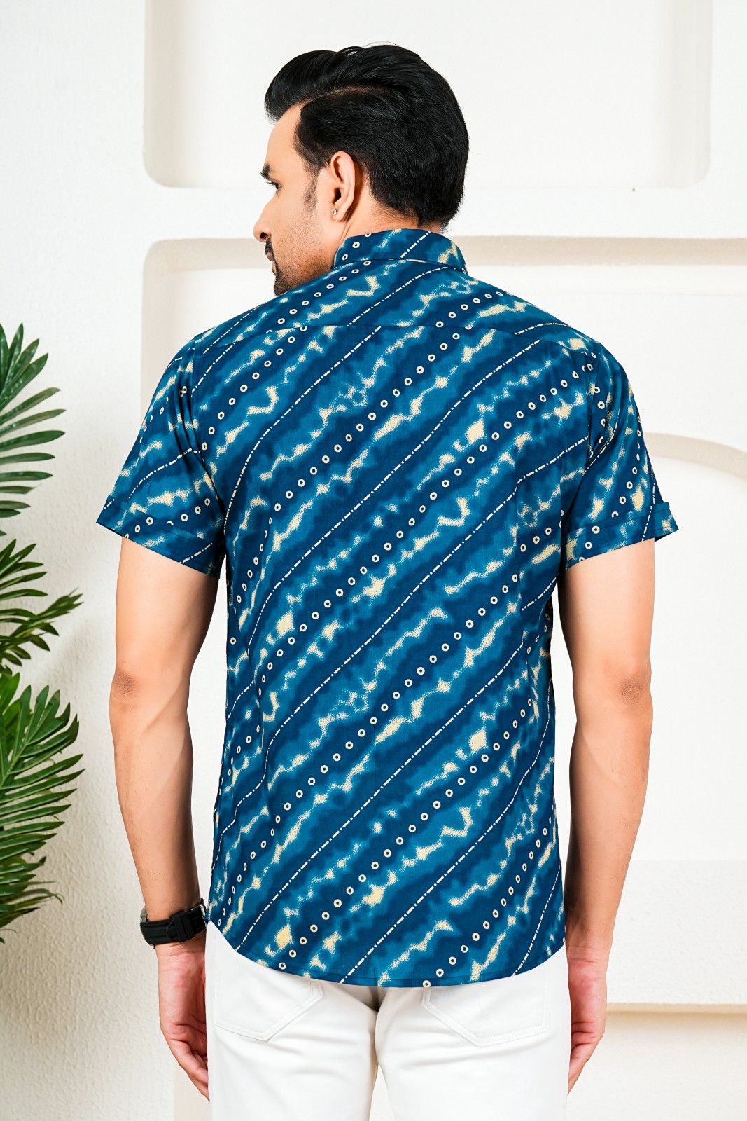 Navy Blue Bandhani Shirt