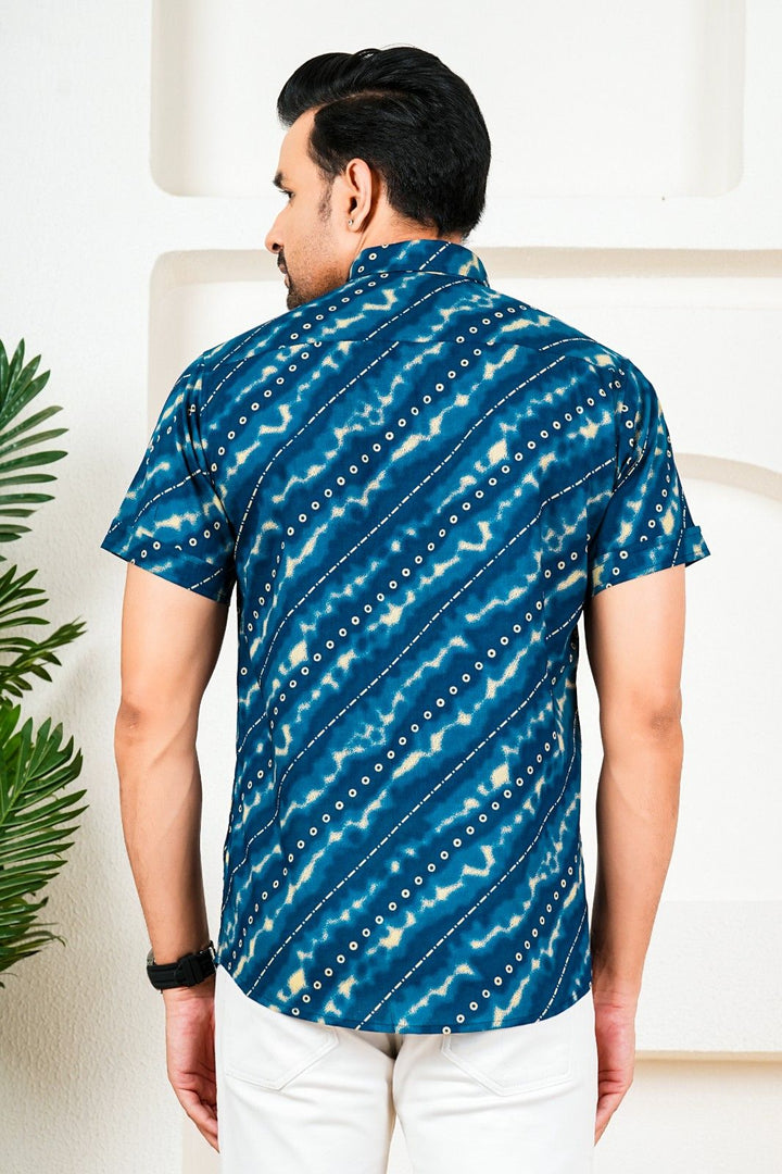 Navy Blue Bandhani Shirt