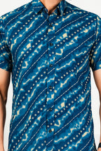 Navy Blue Bandhani Shirt