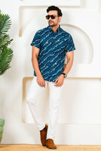 Navy Blue Bandhani Shirt