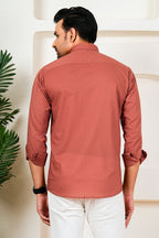 Men’s Premium Solid Rust Orange Full Sleeve Shirt