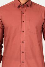Men’s Premium Solid Rust Orange Full Sleeve Shirt