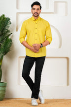 Men’s Premium Solid Yellow Full Sleeve Shirt