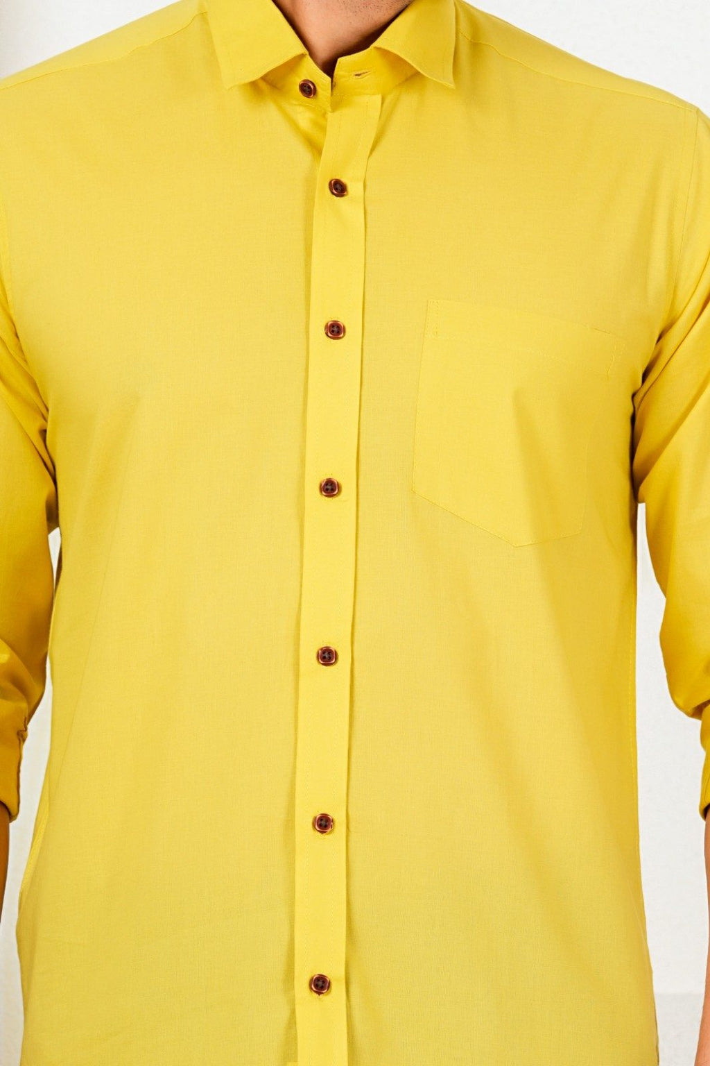 Men’s Premium Solid Yellow Full Sleeve Shirt