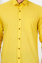 Men’s Premium Solid Yellow Full Sleeve Shirt
