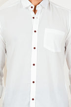 Men's Classic White Full Sleeve Casual Shirt