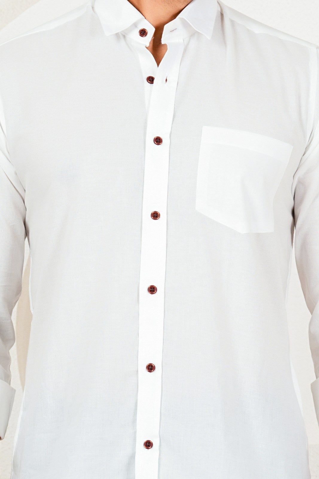 Men's Classic White Full Sleeve Casual Shirt