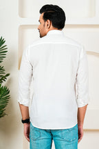 Men's Classic White Full Sleeve Casual Shirt