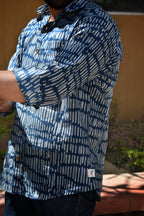 VJR Blue Symmetric Block Full Sleeves Shirt