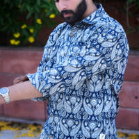 VJR Blue Paisley Full Sleeves Shirt