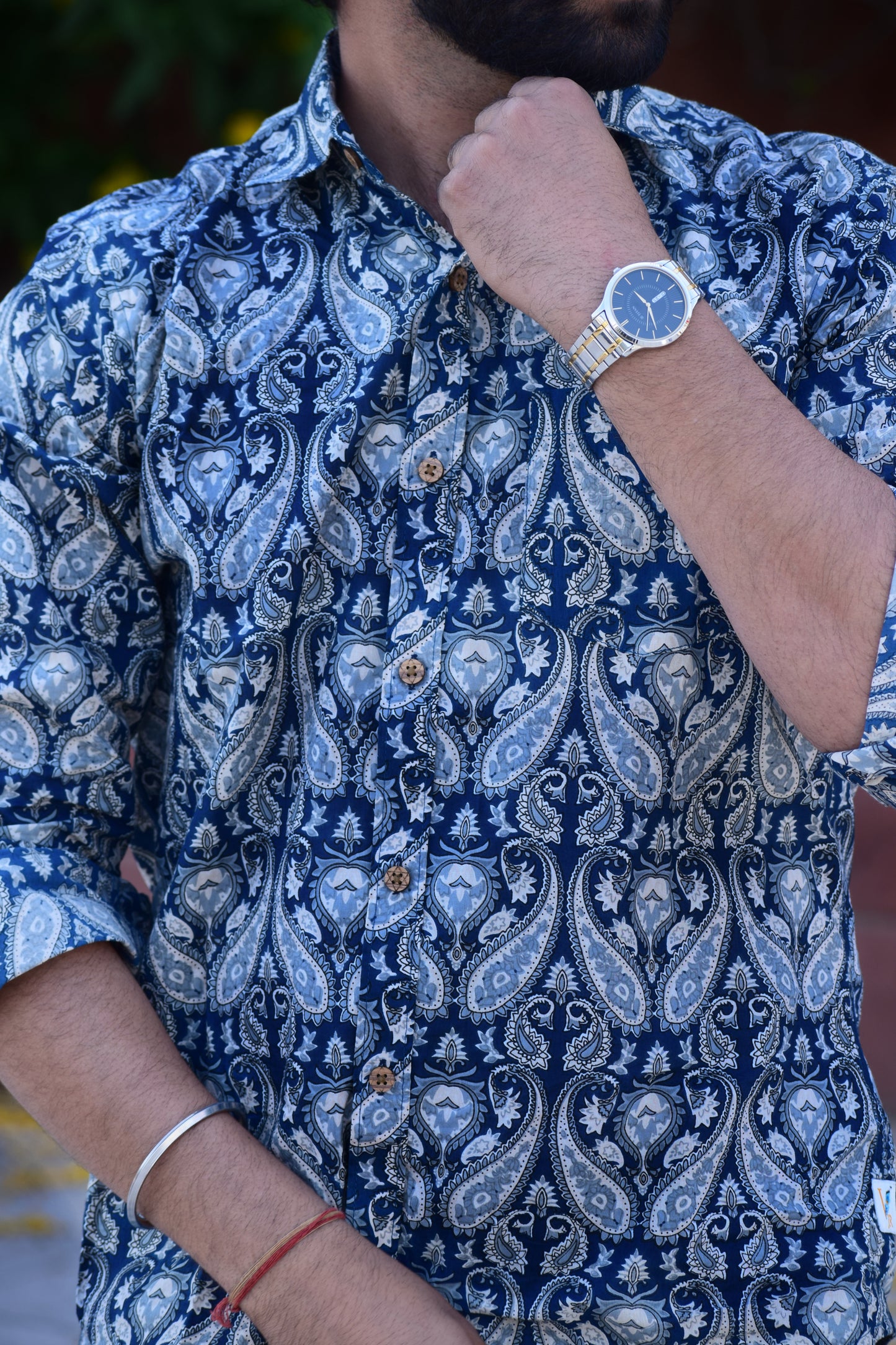 VJR Blue Paisley Full Sleeves Shirt