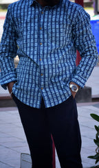 VJR Katha Nautical Chevron Patterned Full Sleeves Shirt