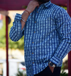 VJR Katha Nautical Chevron Patterned Full Sleeves Shirt