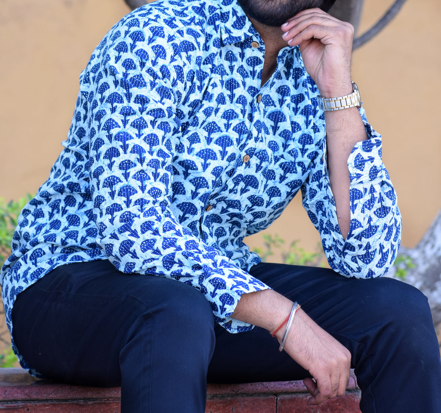 VJR Katha Floral Patterned Full Sleeves Shirt