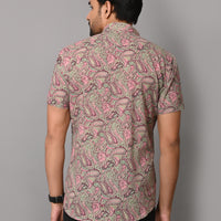 VJR Pink Paisely Print Premium Half Sleeves