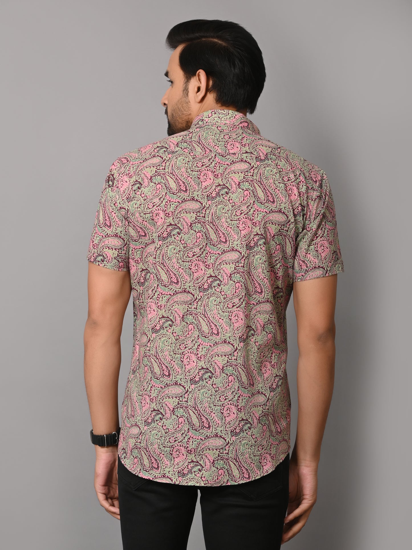 VJR Pink Paisely Print Premium Half Sleeves