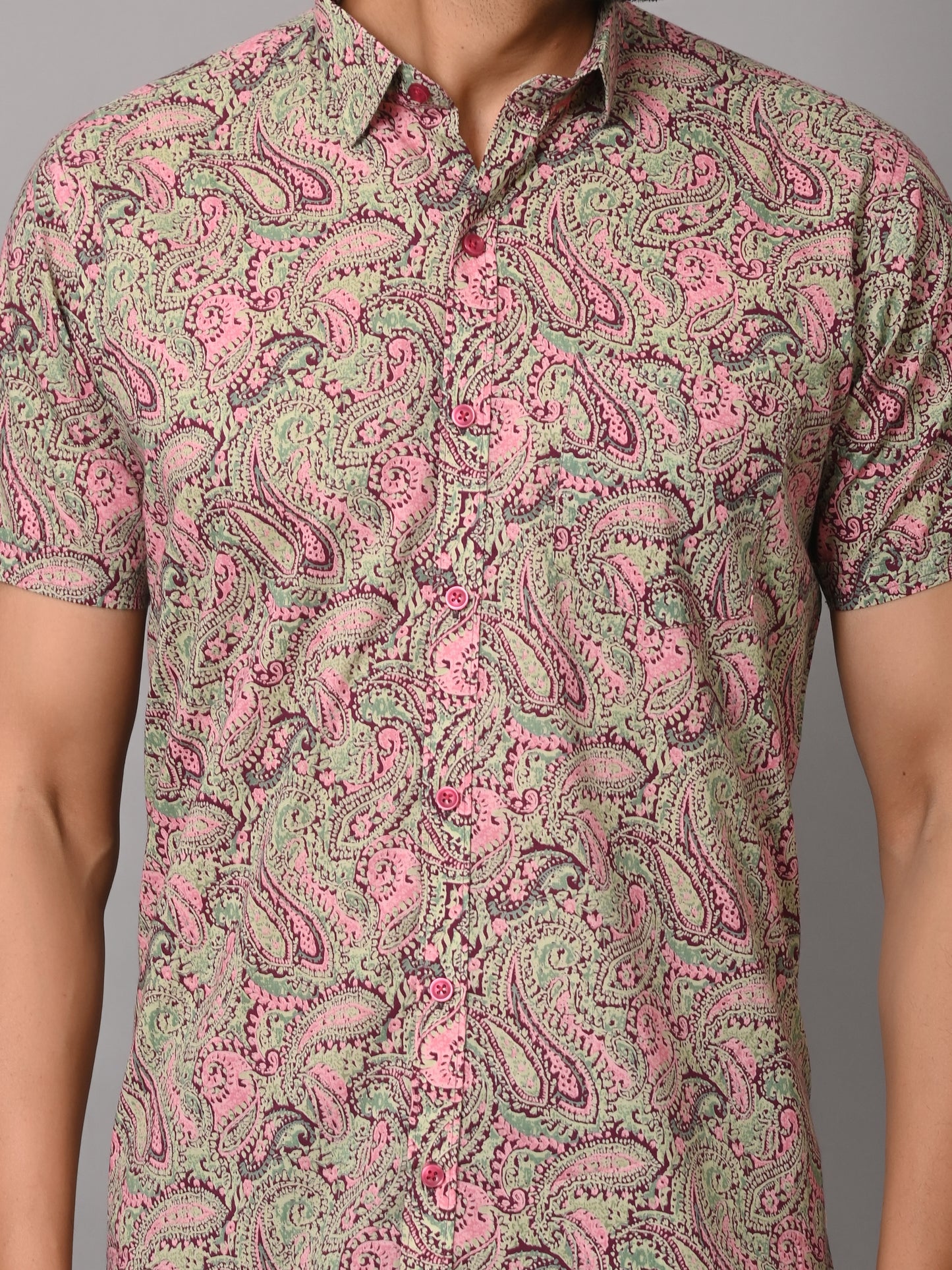 VJR Pink Paisely Print Premium Half Sleeves