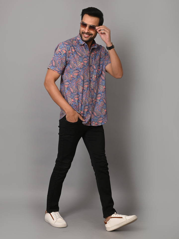 VJR Violet Paisley Print Half Sleeves
