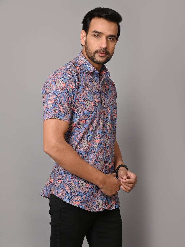 VJR Violet Paisley Print Half Sleeves