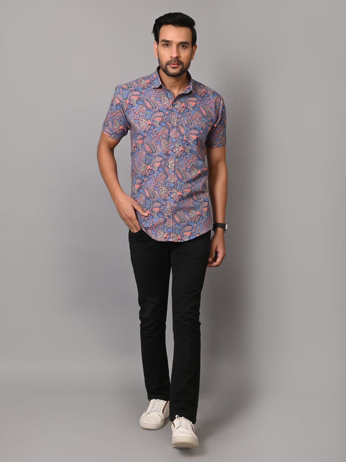 VJR Violet Paisley Print Half Sleeves
