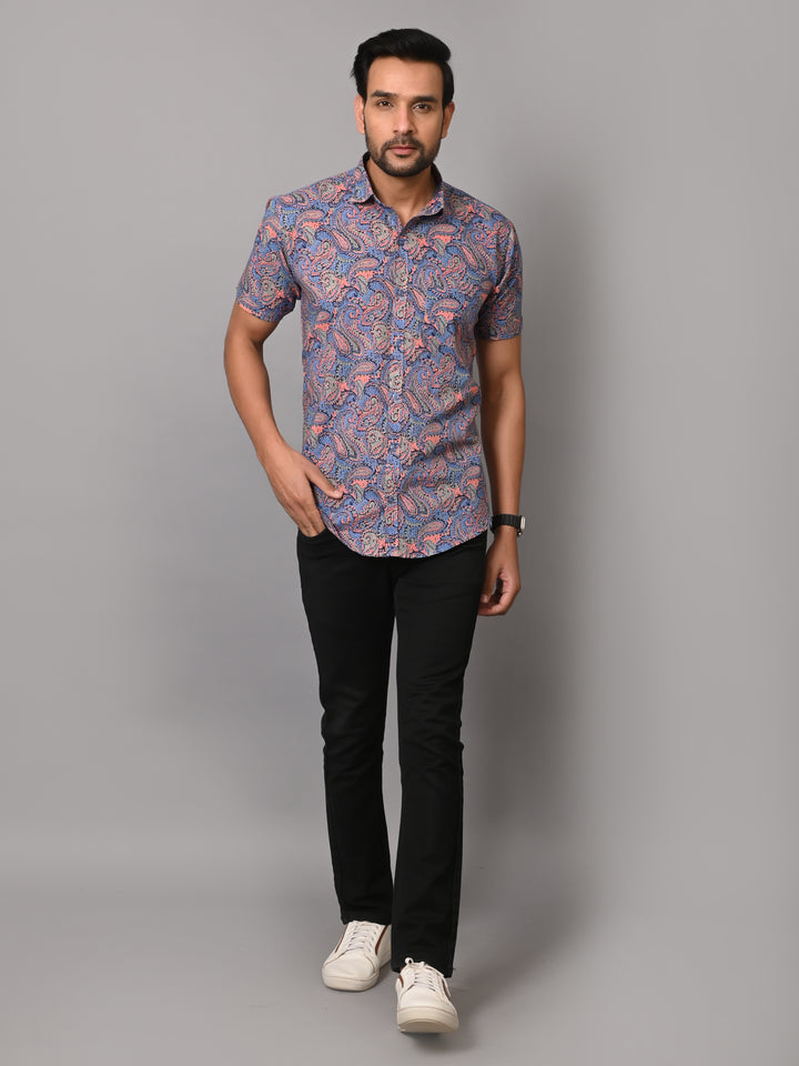 VJR Violet Paisley Print Half Sleeves
