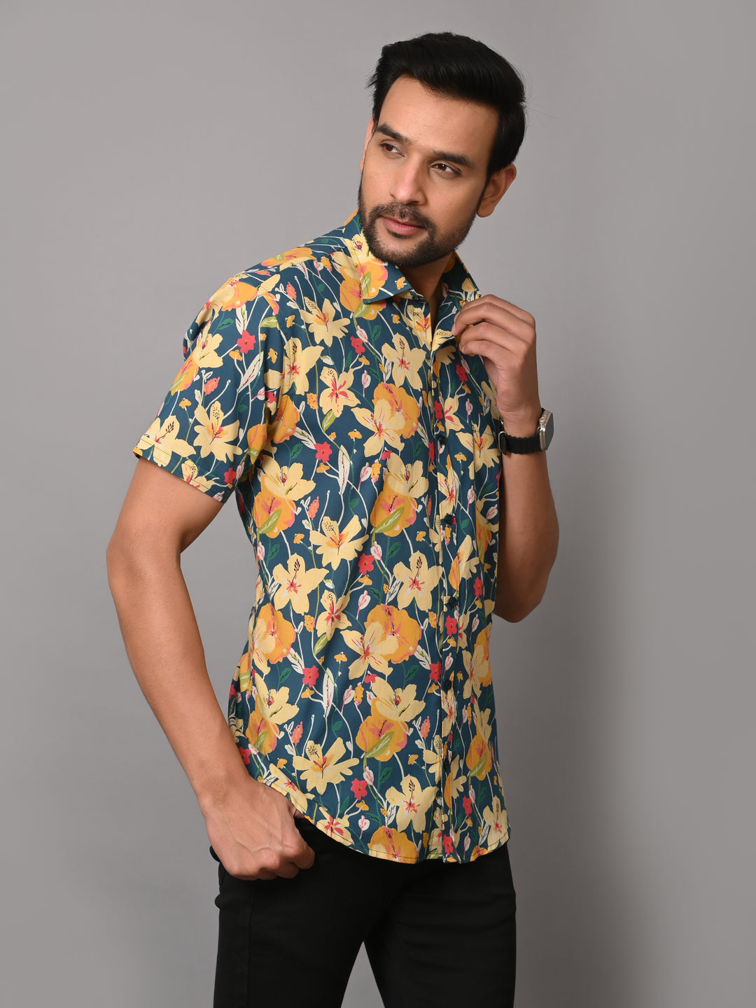 Multi Floral Ultra Luxury Premium Half Sleeve