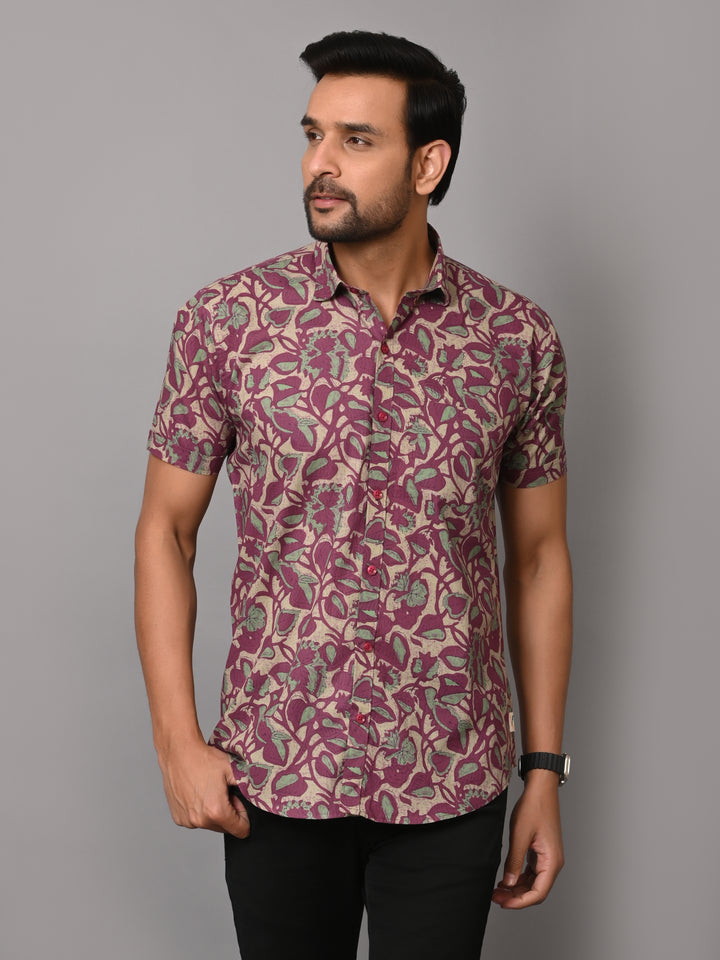 VJR Floral Block Print Premium Half Sleeves