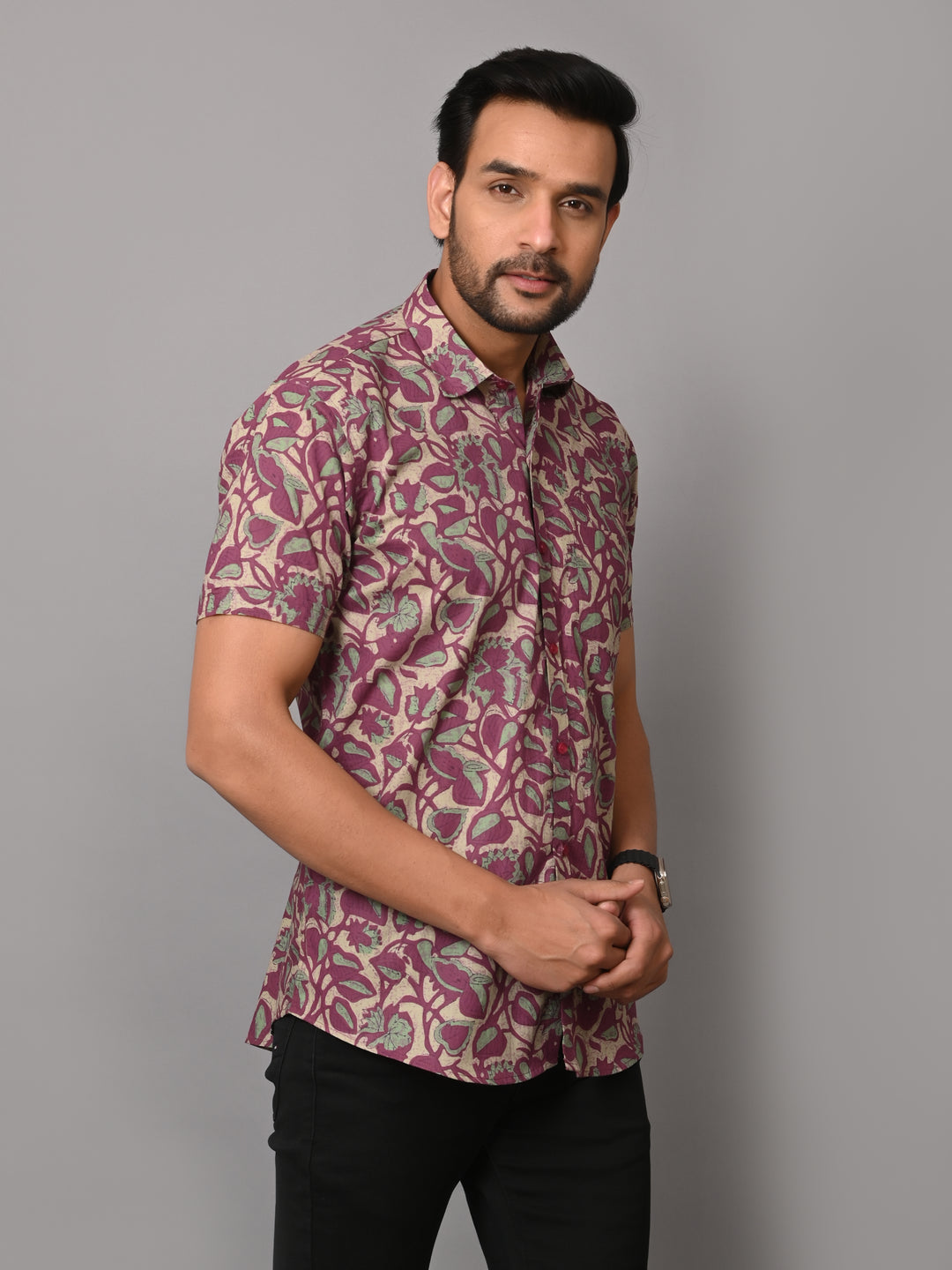 VJR Floral Block Print Premium Half Sleeves