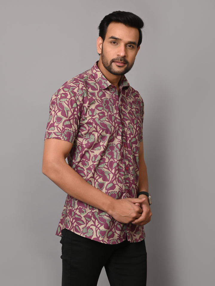 VJR Floral Block Print Premium Half Sleeves
