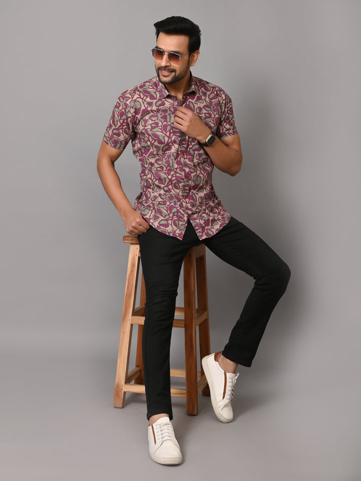 VJR Floral Block Print Premium Half Sleeves