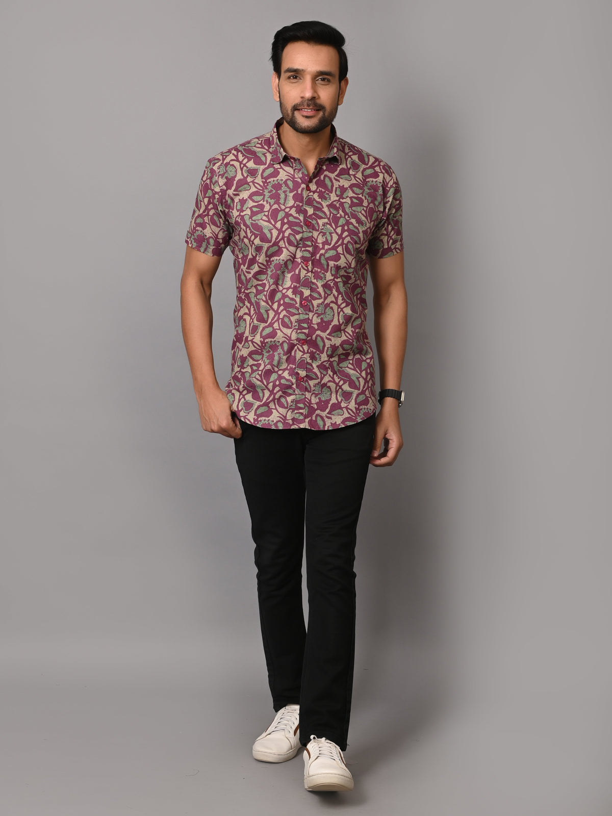 VJR Floral Block Print Premium Half Sleeves